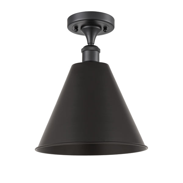 Innovations Lighting Ballston Cone 1 Light" Semi-Flush Mount 516-1C-BK-MBC-12-BK