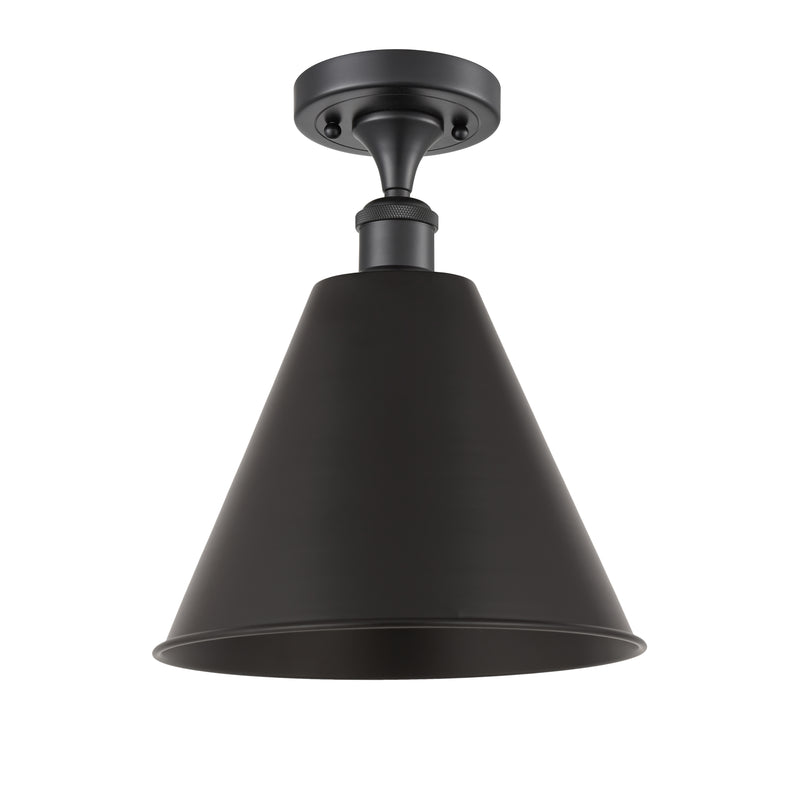 Innovations Lighting Ballston Cone 1 Light" Semi-Flush Mount 516-1C-BK-MBC-12-BK