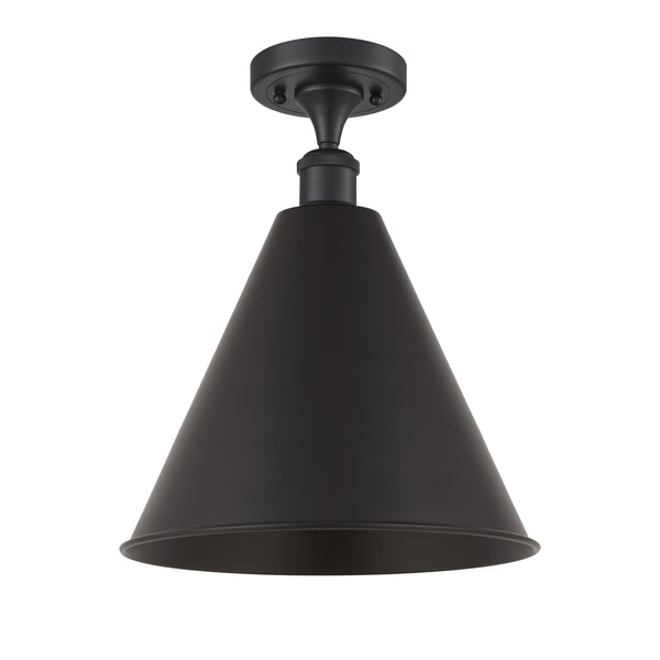 Innovations Lighting Ballston Cone 1 Light" Semi-Flush Mount 516-1C-BK-MBC-16-BK