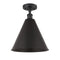 Innovations Lighting Ballston Cone 1 Light" Semi-Flush Mount 516-1C-BK-MBC-16-BK