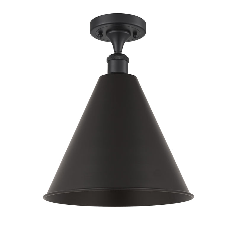 Innovations Lighting Ballston Cone 1 Light" Semi-Flush Mount 516-1C-BK-MBC-16-BK