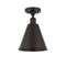 Innovations Lighting Ballston Cone 1 Light" Semi-Flush Mount 516-1C-BK-MBC-8-BK
