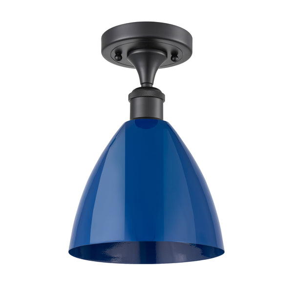 Innovations Lighting Plymouth Dome 1 Light" Semi-Flush Mount 516-1C-BK-MBD-75-BL