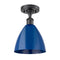 Innovations Lighting Plymouth Dome 1 Light" Semi-Flush Mount 516-1C-BK-MBD-75-BL