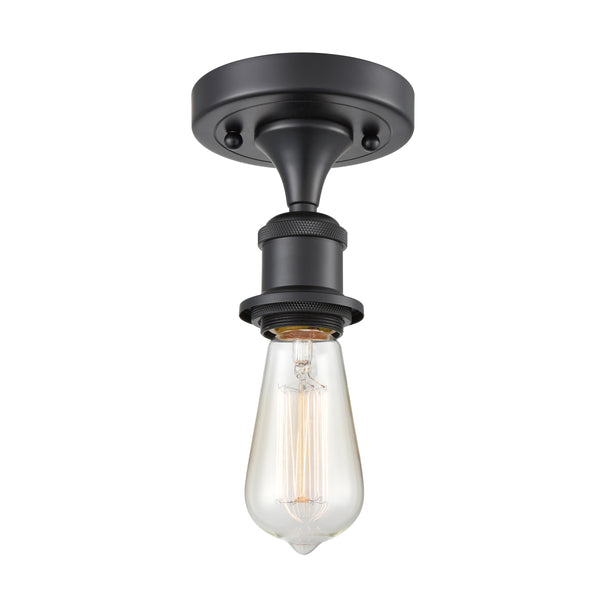 Innovations Lighting Bare Bulb 1 Light Semi-Flush Mount Part Of The Ballston Collection 516-1C-BK