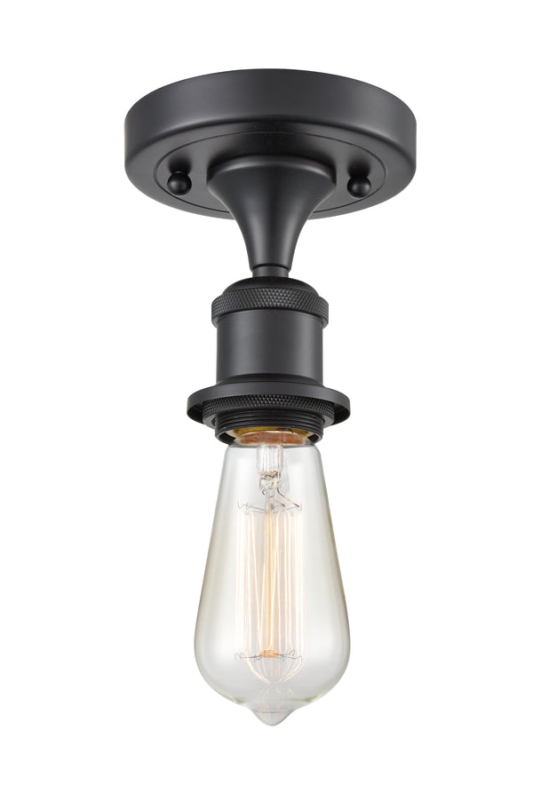 Innovations Lighting Bare Bulb 1 Light Semi-Flush Mount Part Of The Ballston Collection 516-1C-BK-LED