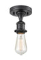 Innovations Lighting Bare Bulb 1 Light Semi-Flush Mount Part Of The Ballston Collection 516-1C-BK-LED
