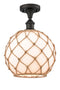 Innovations Lighting Large Farmhouse Rope 1 Light Semi-Flush Mount Part Of The Ballston Collection 516-1C-OB-G121-10RB-LED