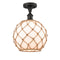 Innovations Lighting Large Farmhouse Rope 1 Light Semi-Flush Mount Part Of The Ballston Collection 516-1C-OB-G121-10RB