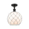 Innovations Lighting Large Farmhouse Rope 1 Light Semi-Flush Mount Part Of The Ballston Collection 516-1C-OB-G121-10RW