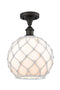 Innovations Lighting Large Farmhouse Rope 1 Light Semi-Flush Mount Part Of The Ballston Collection 516-1C-OB-G121-10RW-LED