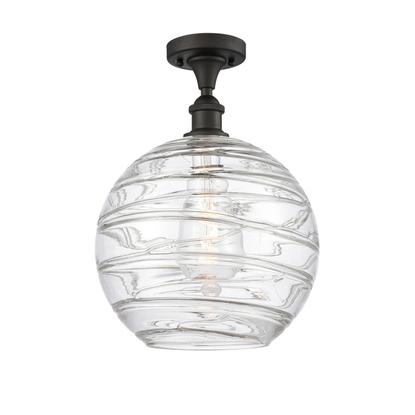 Innovations Lighting Deco Swirl 1 Light 10" Semi-Flush Mount 516-1C-OB-G1213-10