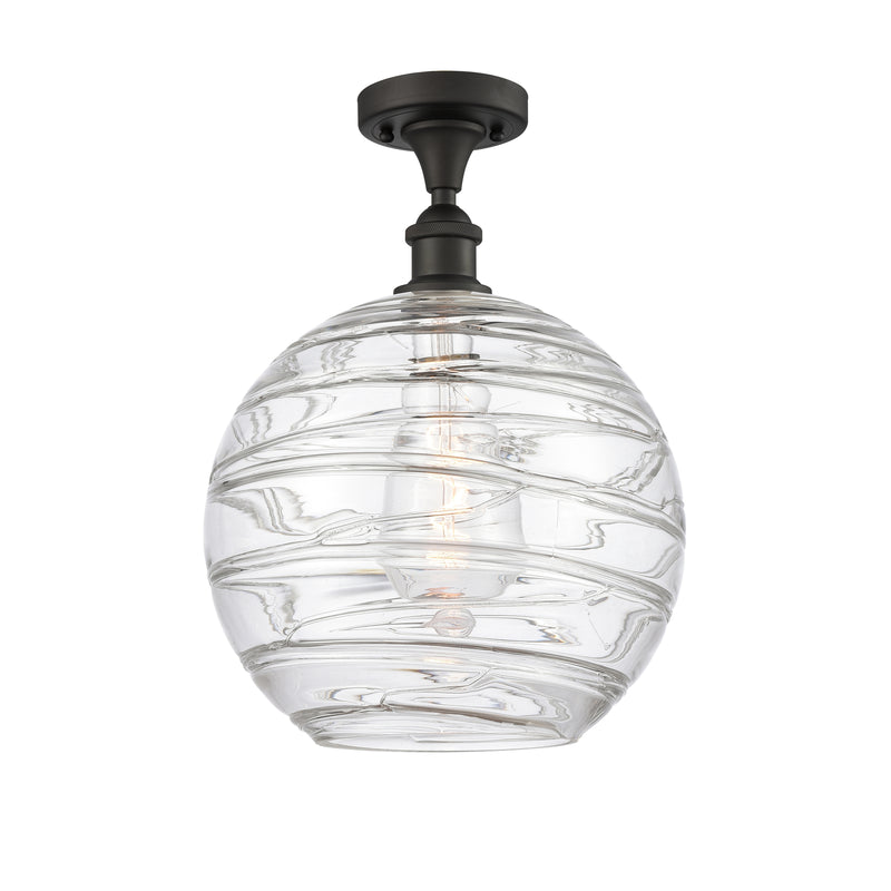 Innovations Lighting Deco Swirl 1 Light 10" Semi-Flush Mount 516-1C-OB-G1213-10
