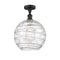 Deco Swirl Semi-Flush Mount shown in the Oil Rubbed Bronze finish with a Clear shade