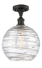 Innovations Lighting Deco Swirl 1 Light 12" Semi-Flush Mount 516-1C-OB-G1213-12-LED