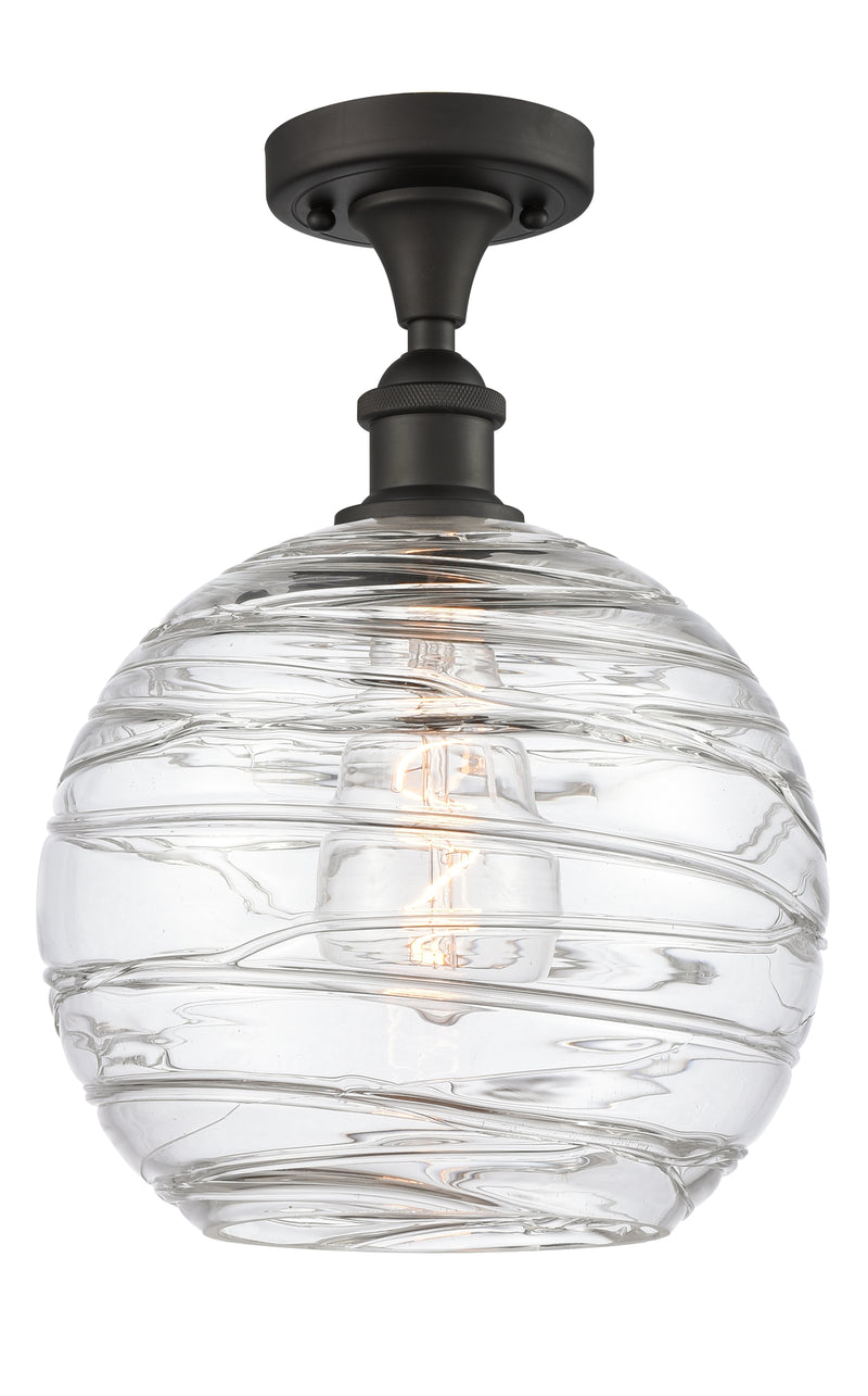 Innovations Lighting Deco Swirl 1 Light 12" Semi-Flush Mount 516-1C-OB-G1213-12-LED