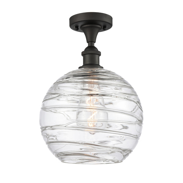 Innovations Lighting Deco Swirl 1 Light 12" Semi-Flush Mount 516-1C-OB-G1213-12