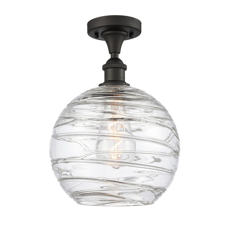 Innovations Lighting Deco Swirl 1 Light 12" Semi-Flush Mount 516-1C-OB-G1213-12