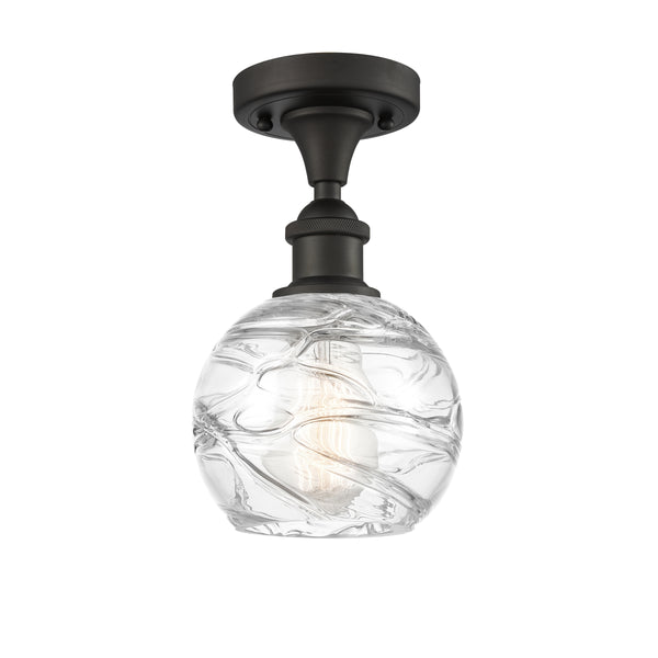 Innovations Lighting Deco Swirl 1 Light 6" Semi-Flush Mount 516-1C-OB-G1213-6