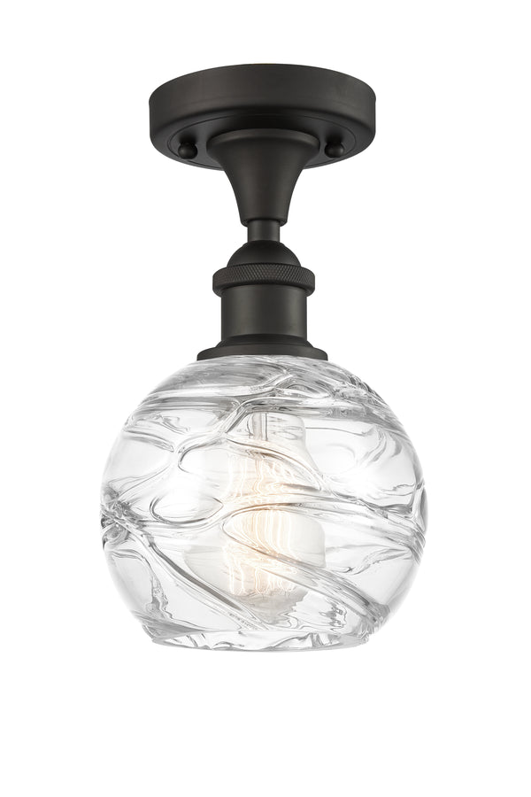 Innovations Lighting Deco Swirl 1 Light 6" Semi-Flush Mount 516-1C-OB-G1213-6-LED