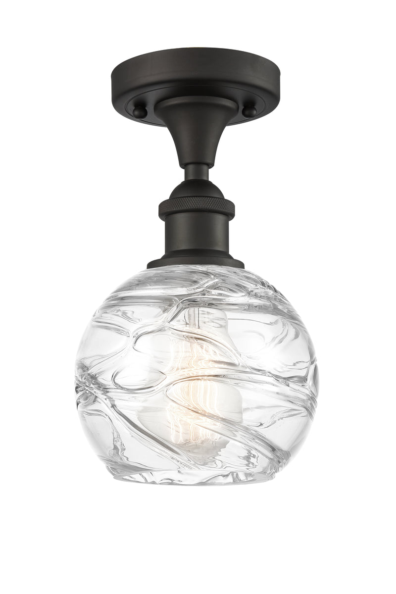 Innovations Lighting Deco Swirl 1 Light 6" Semi-Flush Mount 516-1C-OB-G1213-6-LED