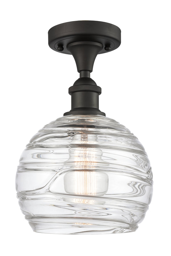 Innovations Lighting Deco Swirl 1 Light 8" Semi-Flush Mount 516-1C-OB-G1213-8-LED