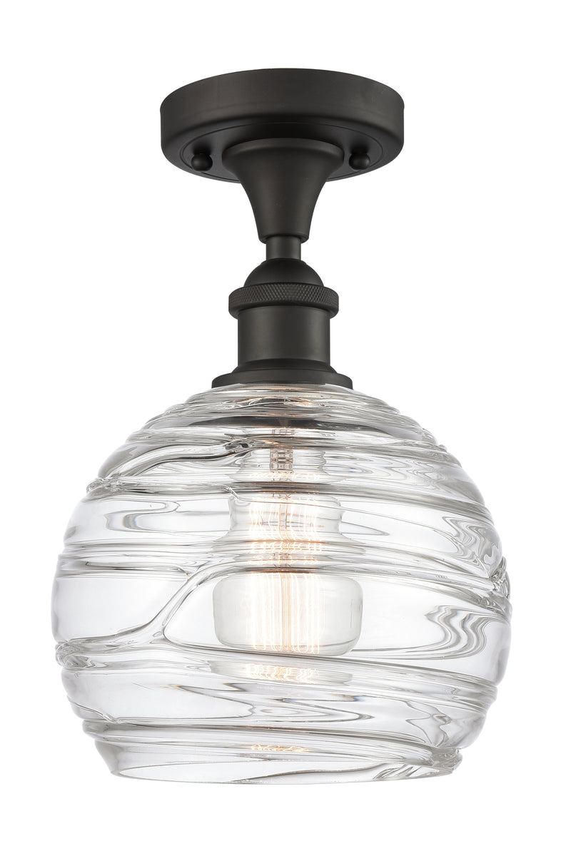 Innovations Lighting Deco Swirl 1 Light 8" Semi-Flush Mount 516-1C-OB-G1213-8-LED