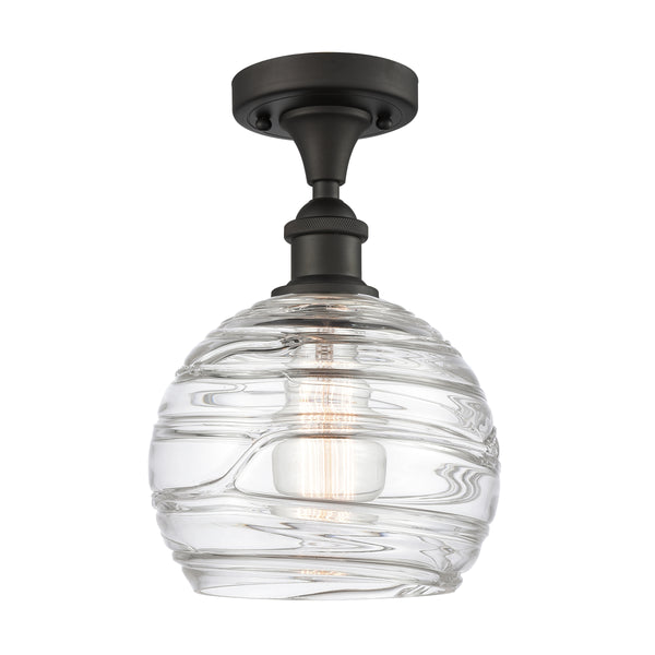 Innovations Lighting Deco Swirl 1 Light 8" Semi-Flush Mount 516-1C-OB-G1213-8
