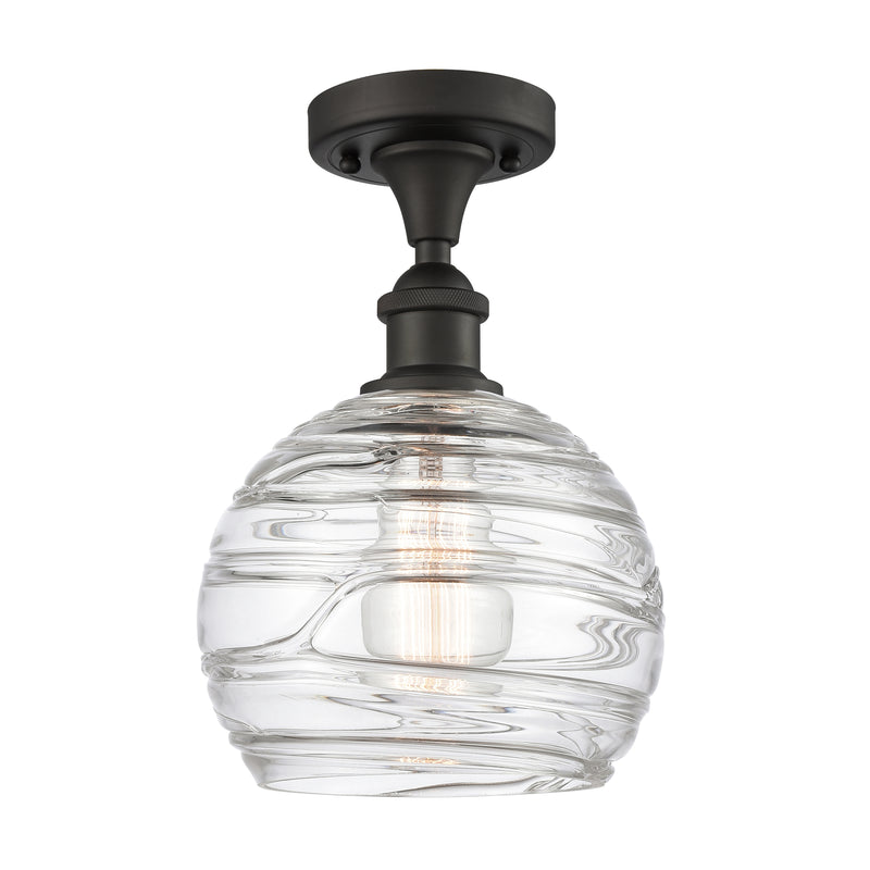 Innovations Lighting Deco Swirl 1 Light 8" Semi-Flush Mount 516-1C-OB-G1213-8