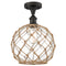 Innovations Lighting Large Farmhouse Rope 1 Light Semi-Flush Mount Part Of The Ballston Collection 516-1C-OB-G122-10RB