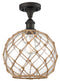 Innovations Lighting Large Farmhouse Rope 1 Light Semi-Flush Mount Part Of The Ballston Collection 516-1C-OB-G122-10RB-LED