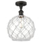 Innovations Lighting Large Farmhouse Rope 1 Light Semi-Flush Mount Part Of The Ballston Collection 516-1C-OB-G122-10RW