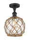 Innovations Lighting Farmhouse Rope 1 Light Semi-Flush Mount Part Of The Ballston Collection 516-1C-OB-G122-8RB-LED