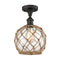 Innovations Lighting Farmhouse Rope 1 Light Semi-Flush Mount Part Of The Ballston Collection 516-1C-OB-G122-8RB