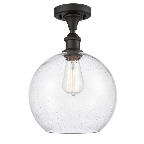 Athens Semi-Flush Mount shown in the Oil Rubbed Bronze finish with a Seedy shade