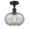 Gorham Semi-Flush Mount shown in the Oil Rubbed Bronze finish with a Charcoal shade