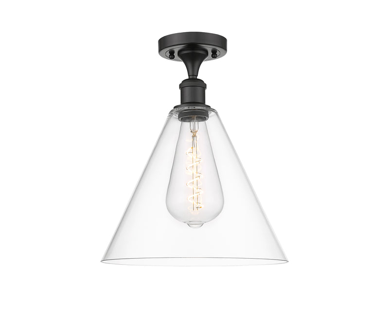 Innovations Lighting Ballston Cone 1 Light 12" Semi-Flush Mount 516-1C-OB-GBC-122-LED