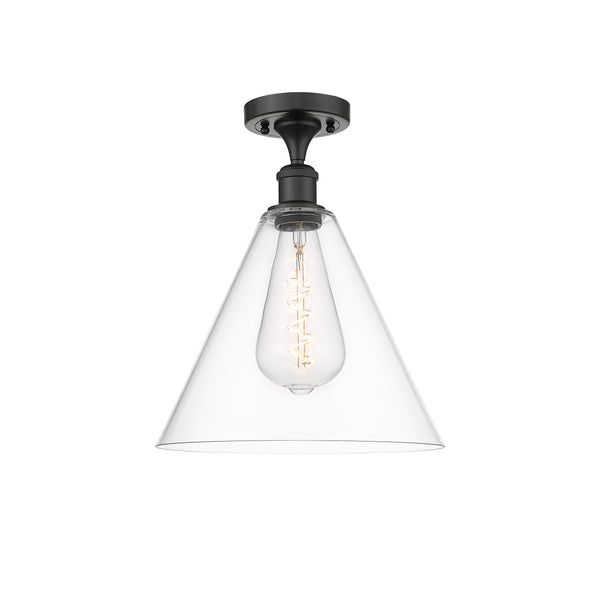 Innovations Lighting Ballston Cone 1 Light 12" Semi-Flush Mount 516-1C-OB-GBC-122