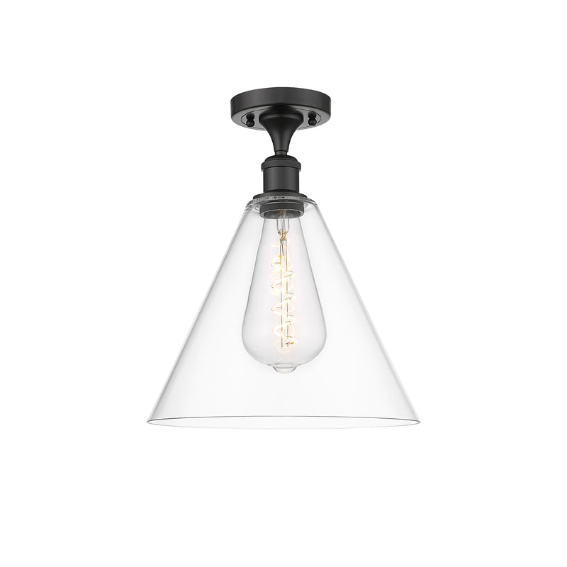 Innovations Lighting Ballston Cone 1 Light 12" Semi-Flush Mount 516-1C-OB-GBC-122
