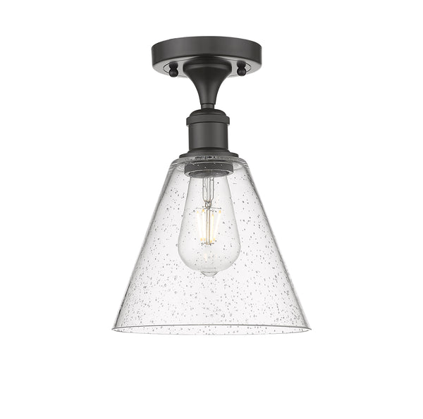 Innovations Lighting Ballston Cone 1 Light 8" Semi-Flush Mount 516-1C-OB-GBC-84-LED