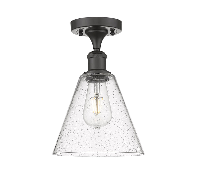 Innovations Lighting Ballston Cone 1 Light 8" Semi-Flush Mount 516-1C-OB-GBC-84-LED