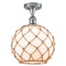 Innovations Lighting Large Farmhouse Rope 1 Light Semi-Flush Mount Part Of The Ballston Collection 516-1C-PC-G121-10RB