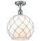 Innovations Lighting Large Farmhouse Rope 1 Light Semi-Flush Mount Part Of The Ballston Collection 516-1C-PC-G121-10RW