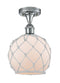 Innovations Lighting Farmhouse Rope 1 Light Semi-Flush Mount Part Of The Ballston Collection 516-1C-PC-G121-8RW-LED