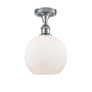 Athens Semi-Flush Mount shown in the Polished Chrome finish with a Matte White shade