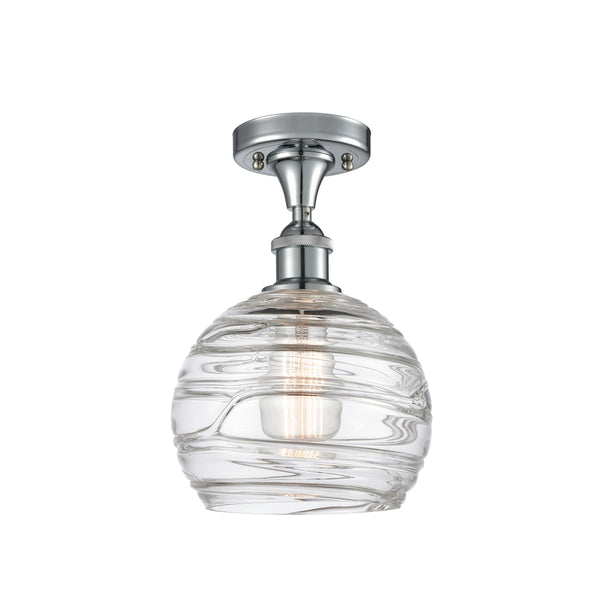Innovations Lighting Deco Swirl 1 Light 8" Semi-Flush Mount 516-1C-PC-G1213-8