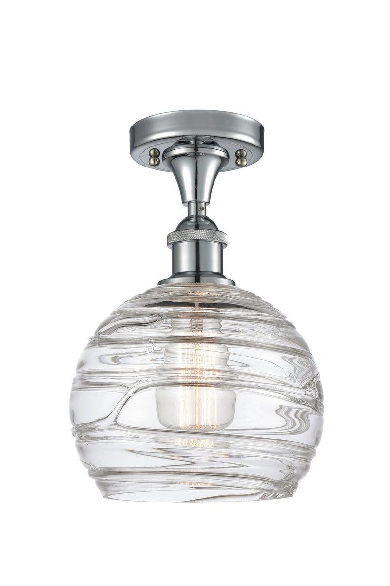 Innovations Lighting Deco Swirl 1 Light 8" Semi-Flush Mount 516-1C-PC-G1213-8-LED