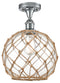 Innovations Lighting Large Farmhouse Rope 1 Light Semi-Flush Mount Part Of The Ballston Collection 516-1C-PC-G122-10RB-LED