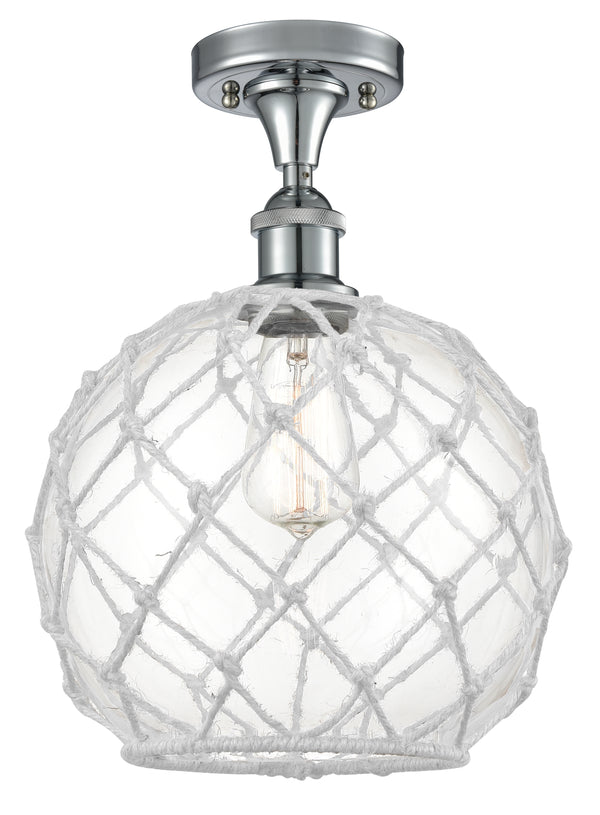 Innovations Lighting Large Farmhouse Rope 1 Light Semi-Flush Mount Part Of The Ballston Collection 516-1C-PC-G122-10RW-LED