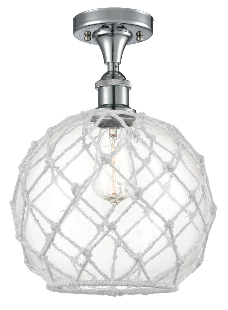 Innovations Lighting Large Farmhouse Rope 1 Light Semi-Flush Mount Part Of The Ballston Collection 516-1C-PC-G122-10RW-LED